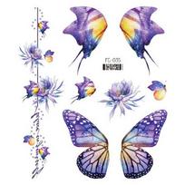 Art Glitter Butterfly Thigh Wrist Neck Temporary Tattoos Wings Fake Tattoo Flowers Tattoo Stickers Butterfly Tattoo Stickers
