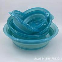Portable Blue Silicone Folding and Mixing Fishing Basin Extra Small Diameter 21cm x Height 7cm