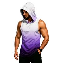 Men's Sleeveless Hoodie Muscle Fit Gym Tank Top Breathable Quick Dry Workout Vest for Training and Fitness M