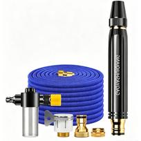 Expandable Garden Hose with High Pressure Water Gun and Five-Piece Connector Set Flexible Lightweight Durable Hose for Outdoor Cleaning and Watering One Size
