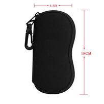 Anti-Fall Printed Sunglasses Case with Hook - Black 18*8.5CM