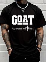 Unisex'S Goat God Over All Things Funny Jesus Christian Printed T-Shirt S