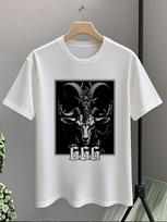Graphic Retro Unisex's Tshirt Goat 666 Demon Baphomet Satanic Occult XL