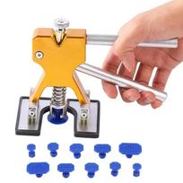 Car Dent Puller Paintless Suction Cup Lifter Repair Tools Kit Auto Body Dent Removal Kit for Auto Hail Dent Removal Workshops Gold Puller 10-Tabs