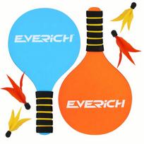 Lightweight Wood Paddle Kit Non Slip Handle Beach Racket Set Beach Paddle Set  Backyard Play
