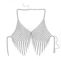 Sparkly Rhinestone Fringe Body Chain for Women Bikini Summer Beach Jewelry