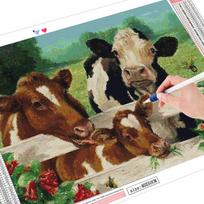 Deimantinė siuvinėjimo 5D galvijų gyvūno tapyba kryželiu paveikslas 20X30CM