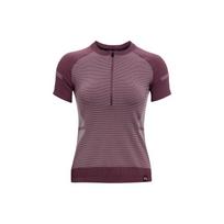 Under Armour Intelliknit 1/4 Zip Crew Neck Casual Short Sleeve T-Shirt Women Tops Purple 1365625-554 S
