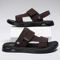 Fashion Summer Men's Sandals Anti Slip Flip Flops For Men Beach Sandals Leather Soft Soled Slippers Men Casual Outdoor Sandals Large Siz 38
