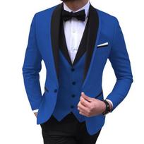Slim Fit vyriški kostiumai: Madinga britiška vestuvinė ir pabrolių apranga, yra didelių dydžių M