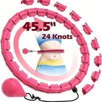 Neribotas fitneso žiedas, 24 nuimamos grandinės reguliuojamas svoris, 360 laipsnių kampu besisukantis išmanusis mankštos žiedas, tinka juosmens lavinimui ir kt. 1 pack rožinė