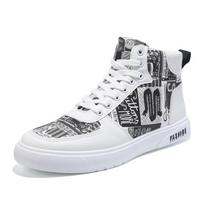 Aukšti sportbačiai vyrams Madingi balti su raišteliais Skateboarding bateliai Kvėpuojantys Hip Hop vyriški laisvalaikio sportiniai bateliai Zapatillas De Skate 39