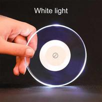 LED Coaster Acrylic Cup Holder Mug Stand Light Bar Mat Table Placemat Party Drink Glass Creative Pad Round For Home Decor 10CM
