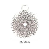 316 Stainless Steel Cast Iron Cleaner Chain Mail Scrubber Brush Pan Net Home Cookware Kitchen Tool Clean Kitchen Small Items