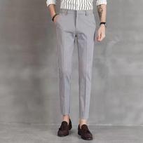 Vyriškos Slim-Fit Juodos Korėjietiško Stiliaus Kostiuminės Kelnės 36