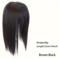 35cm Wig Piece Straight Hair Toppers Hairpiece Anti-Slip Clip In Women Bangs Fringe Natural Hair Extensions Wig 14inch