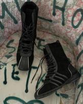 Fashion Retro Knight Boots Women's 2025 Spring Autumn Genuine Leather Lace-Up Western ort Boots Thi Bot Color Blo 35 juoda
