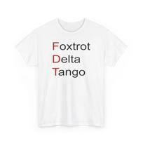 Foxtrot Delta Tango Anti-Maga, F Donald Trump Amerika Visiška medvilnė Marškinėliai M