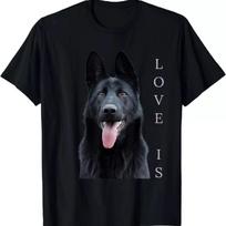 Black German Shepherd Shirt Shepard Dog Mom Dad Love Unisex T-Shirt S juoda