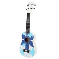 Ukulele Hawaiian 4‑String Guitar for Beginners Kid Adult Student Instrument with Gig Bag 21inBlue Flower