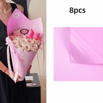 New DIY Rose Flower Wrapping Bag Waterproof 43*48cm Bouquet Packaging Flower Wrapping Paper for Flower Bouquets 5x5x5cm tamsiai rausva spalva