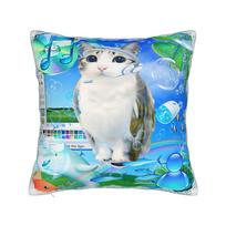 Pillow Cover Frutiger Aero Aesthetic Cat  Retro Trendy Pillow Case For Living Room Chair Pillowcases 40x40cm