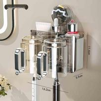 Aige Drill-Free Wall-Mounted Toothbrush Holder with 2 Cups