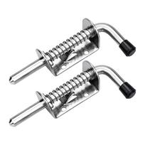 2Pcs Garage Door Lock Latch Spring Latch Stainless steel Spring Bolts Latches Security Barrel Bolt Latch Cabinet Hinges Hardware