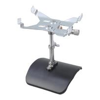 Contemporary Metal Guitar Support Silver Clamping Device Black Textured Base Perfect for Optimal Instrument Stability 1