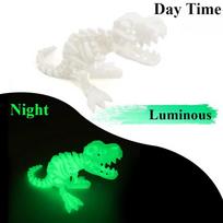 Luminous Toys 3D Printed Animal Glow in The Dark Dragon Snake Cats Rotatable Articulated Tyrannosaurus Rex Home Decor Kids Gift