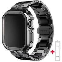 Luxury Stainless Steel Strap+TPU Case for Apple Watch Ultra 2 49mm 46mm 45mm 44mm Band Cover for Series 9 8 7 6 5 4 SE Watchband Ultra 2 1 49MM