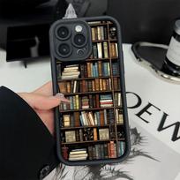 Knygų lentynos kūrybinio rašto dėklas telefonui iPhone 17 11 12 13 14 15 16 Pro Max 16E XS X XR 7 8 Plus 17 Air Atsparus smūgiams minkštas dėklas For iPhone 16
