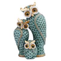 Garden Owl Decors Statue Fairys Garden Accessories Outdoor Animal Figurines Housewarming Gift for Patio Yard Ornament žalia