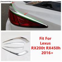 Car Rear Tail Lamps Lights Eyebrow Eyelid Strip Decoration Cover Trim ABS Chrome Accessories Fit For Lexus RX RX450h 2016 -