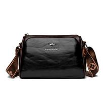 Women's PU Leather Crossbody Bag, Adjustable Wide Strap Shoulder Purse, Large Capacity Trendy Handbag for Daily Use