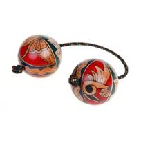 Aslatuas Rhythmic Balls Handpaint Wood Aslatua Shaker African Shaker Wooden Kashaka Shaker Percussion Instrument party supplies