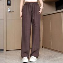 Women's Plus Size Wide Leg Pants, Elastic Waist Casual Trousers (XL-5XL) XL
