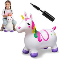 Children Bouncy Unicorn Horse Ride On Playthings Bouncer Bouncing Animal Hopper Inflatable Hopping Toy designed for Birth Date Xmas Gifts