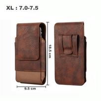 Universalus Odinis Vyriškas Juosmens Krepšys Mobiliojo Telefono Diržo Klipas Dėklas iPhone Samsung Galaxy Xiaomi Redmi Poco Oppo 7 Pro Dėklas Maišelis XL（18.5*8cm） ruda