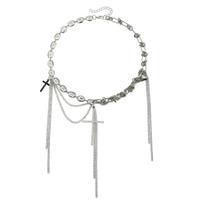 Cross love necklace ins light luxury fashion style personality creative fringed pig nose chain