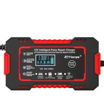 EAFC 12V Smart Battery Charger with LCD Display, 6A Intelligent Pulse Repair Automotive Battery Maintainer Desulfator