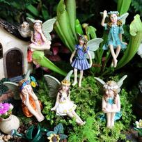 6pcs/lot Tinker Bell PVC Figure Dolls Garden Fairies Figurines  Mini Fairy Statue Figure Fairy Garden Ornaments Decorations