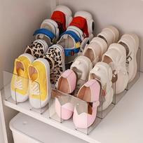 2pcs 4-Slot Shoe Rack, Exquisite Transparent Acrylic Shoe Organizer, Baby Shoe Storage Rack