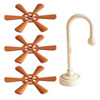 Multifunctional Folding Silicone Placemat Serving Cup Coasters Plate Mats Suitable for Picnics Camping Parties Use  Orange