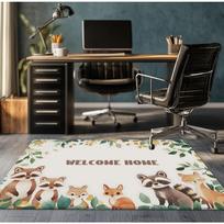 Welcome Home Raccoon Fox Nature Leaf Rug Crystal Velvet Carpet Living Room Entryway Decor Family Room Floor Mat 50x 80cm