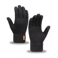 Meier Iwarm love warmth cross-border alpaca wool men's winter knit gloves - fleece lined, extra thick, touchscreen compatible - in stock XL