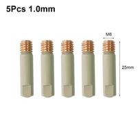 5Pcs Coating Protect Welding Contact Tips 0.8/1.0/1.2mm 25mm M6 MIG Nozzle Tip Conductive Copper Welding Tool Parts