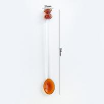 New Creative Bear Coffee Spoon Kitchen Dessert Cake Scoops Colorful Glass Tea Spoons Long Handle Mixing Round Spoon