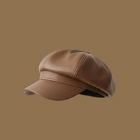 New Rivet Beret Harajuku Y2K Girl Gothic Lolita Black Leather Dark Face Revealing Flat Top Newsboy Caps Sunscreen Beret Cap