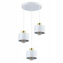 Pakabinamas šviestuvas Led E27 3x Loft, baltas + auksas